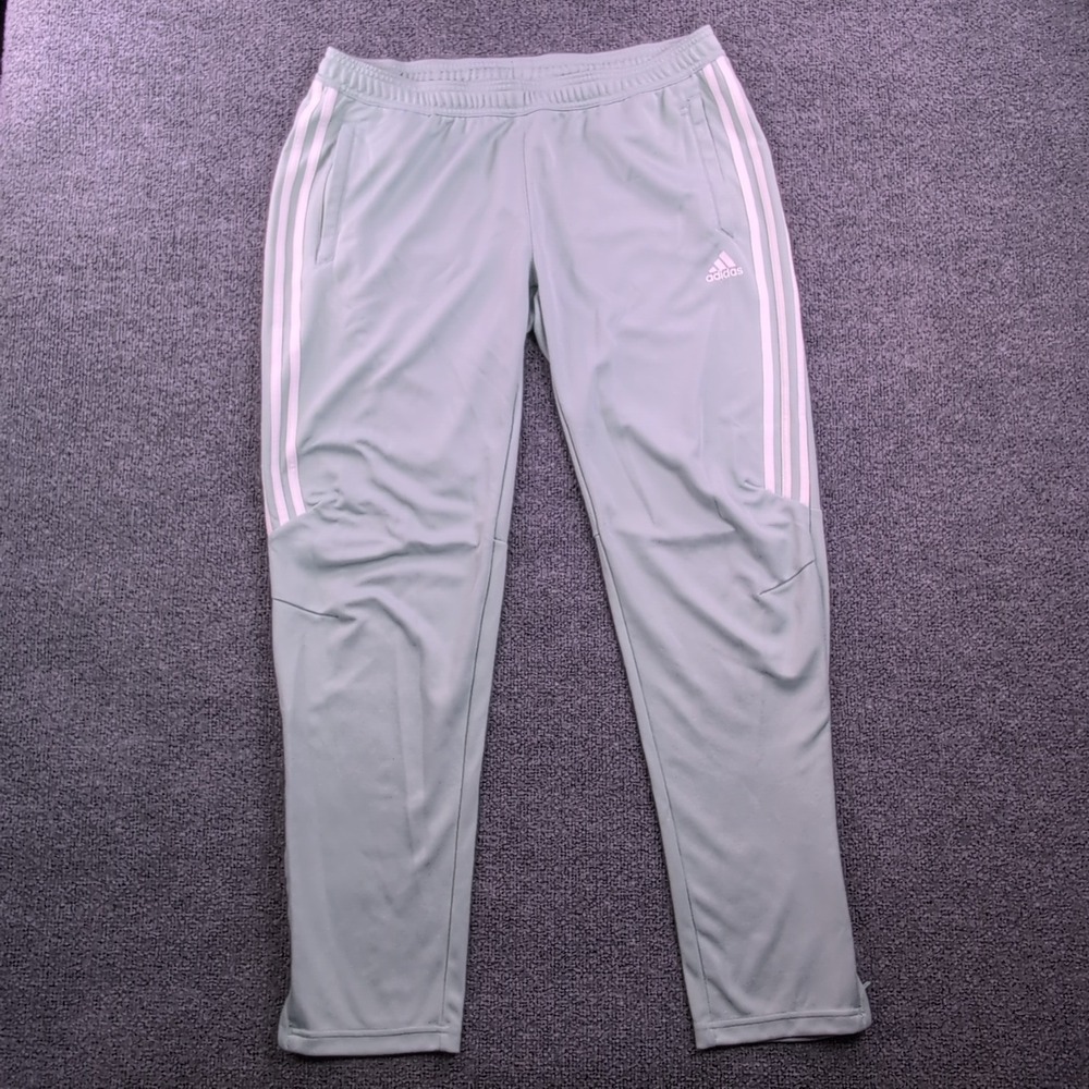 Adidas Climacool Training Track Pants Mens XL Mint Green 3-Stripe Zipper Ankle